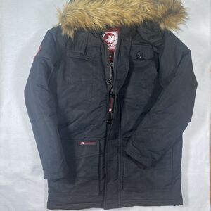 Canada Weather Gear Black Jacket Medium Unisex Fur Hood Parka Snow Coat Ski Warm